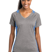 Ladies Heather Colorblock Contender V Neck Tee